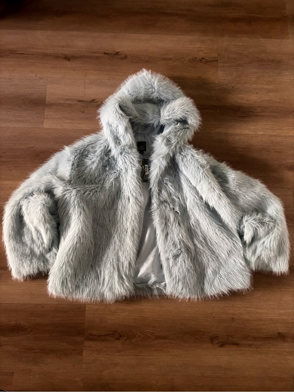 Wild Fable - Faux Fur Hooded Jacket - Light Blue - XL